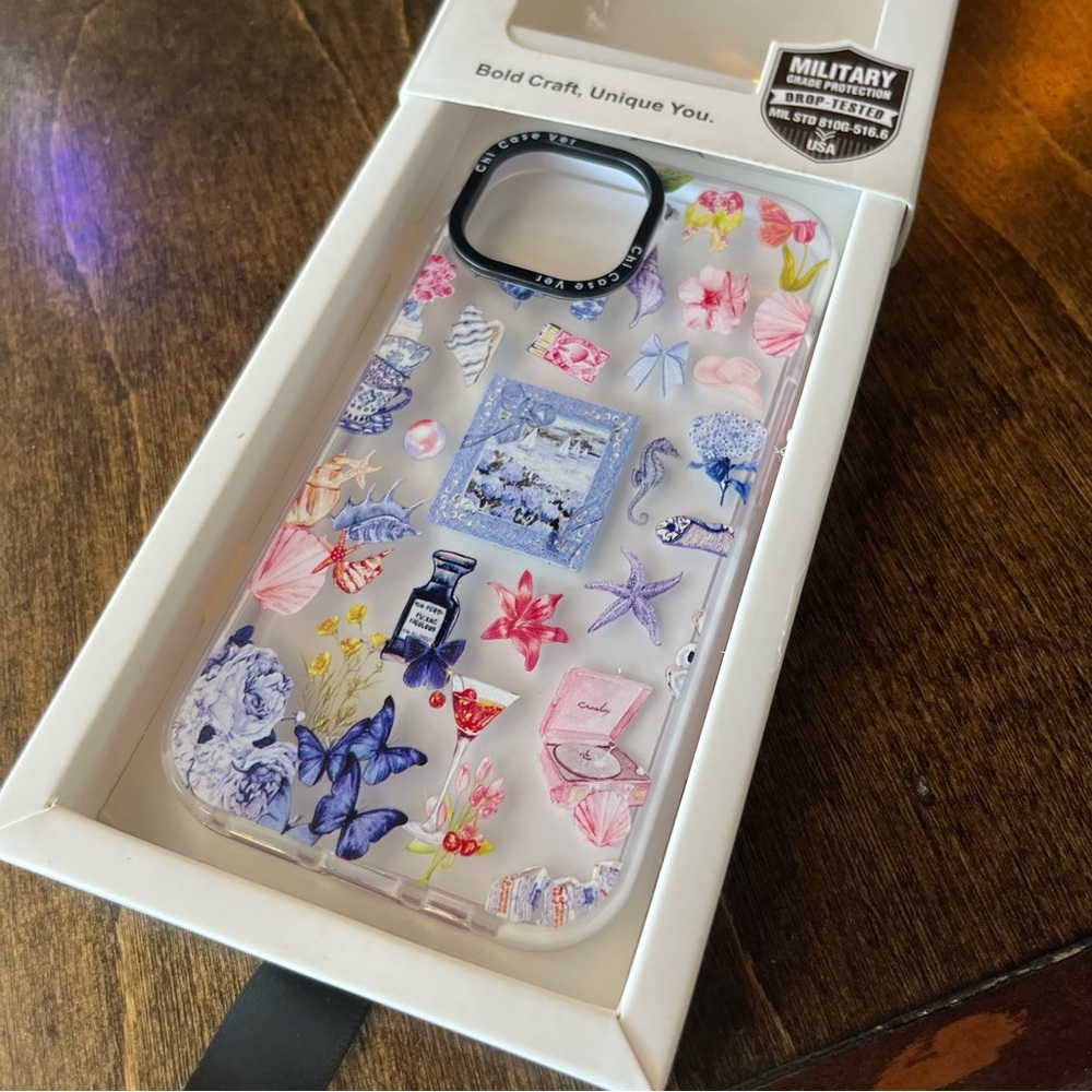 NEW $42 ChiCaseVer iPhone 15 Clear Case Coastal Cowgirl Vintage Collage Pattern - Picture 11 of 15